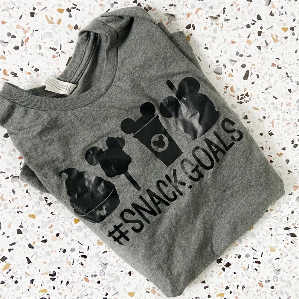 Disney Snack Goals Graphic Tee Small Gray Dole Whip Mickey World Disneyland - Picture 3 of 12